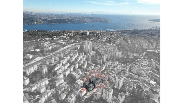 Modern residential architecture Project #90-3403 Beşiktaş Istanbul Mozaik Investments Luxury indoor pool and fitness amenities Beşiktaş Project #90-3403 Strategic location map Beşiktaş near Yıldız Metro Project #90-3403