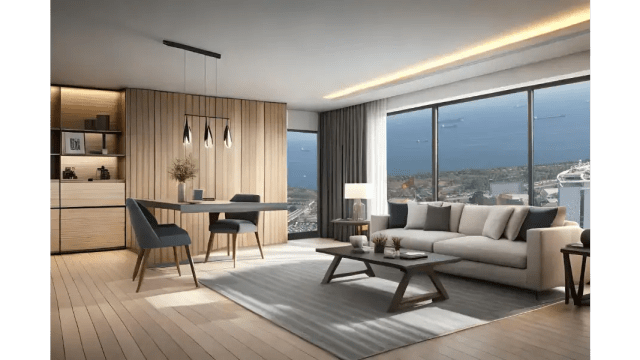 Project #90-2601 | Luxury 3+1 Sea View Apartment in Zeytinburnu by Mozaik Investments. This premium residence on the 12th/13th floor features 150 m² of living space , a modern Smart Home system , and full panoramic sea views. Located 1 minute from Zeytinburnu Marmaray and Fişekhane , it offers elite facilities including a gym, sauna, and 24/7 security. High-investment value with NO Title Deed fees and full eligibility for Turkish Citizenship